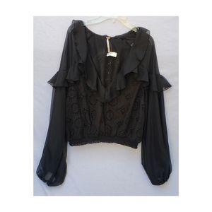 Free People Black Blouse Size S|P NWT